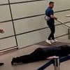 Police appeal for information after video shows Tommy Robinson standing next to an 'unconscious man' at London's St Pancras Station - as he yells 'he f***ing came at me, bruv'