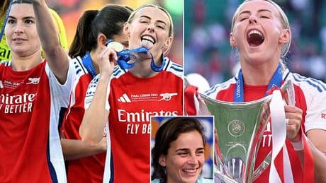 Chloe Kelly breaks silence on Arsenal future following Champions League triumph - having accused Man City of trying to 'assassinate her character'