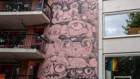Buurt opgelucht: monsterlijke muurschildering gaat weg, kunstenares biedt excuses aan