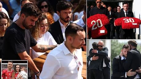 From the happiest day of their lives, to his farewell: How Ave Maria drifted from a church at Diogo Jota's funeral - just 13 days after same singer performed it at his wedding