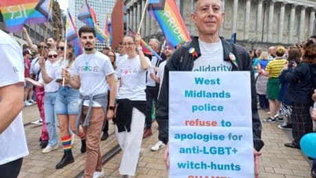 Peter Tatchell ‘laughed at by police before being removed’ from Birmingham Pride