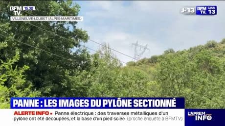 Panne d'électricité à Cannes: les images du pylône sectionné