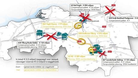 Brabant slaat alarm nu zeven cruciale snelwegprojecten op lange baan zijn geschoven: ’De geloofwaardigheid van Den Haag staat op het spel’