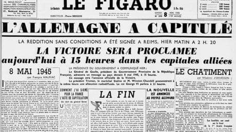 8 mai 1945: la capitulation de l’Allemagne à la une du Figaro