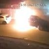 Moment £50,000 electric Mercedes EQA explodes after suspected battery fault - destroying two other cars parked nearby