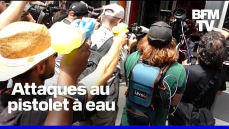 Surtourisme: à Barcelone, des pistolets à eau utilisés sur les touristes par des manifestant