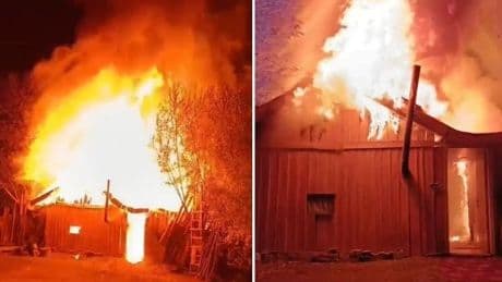 Yangında panik anları, bir anda bomba gibi patladı