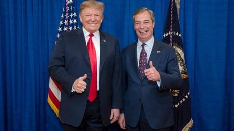 Nigel Farage compares Donald Trump to Liz Truss and won't say if he's 'chump or champ' on tariffs trade war