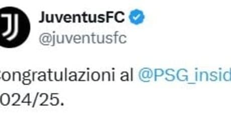 &quot;La Complimentus che ci piace&quot;: Juve, il messaggio per il Psg trionfa su X