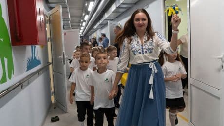 Ukraine's children start new school year in underground classrooms to avoid Russian bombs