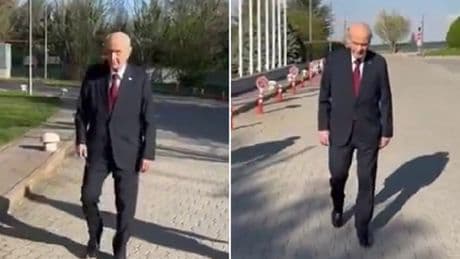 MHP, Devlet Bahçeli'yi yürürken paylaştı