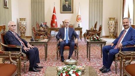 TBMM Başkanı Numan Kurtulmuş, AYM Başkanı Özkaya'yı kabul etti