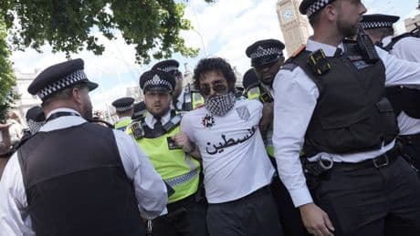 London protests live: Police arrest more than 50 people as hundreds rally in support of Palestine Action