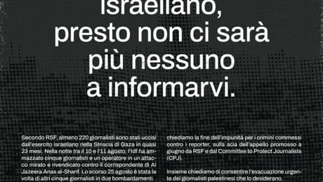 Gaza, il Fatto aderisce alla campagna di RSF e Avaaz contro l’uccisione dei giornalisti da parte di Israele: “Non resterà nessuno a informarvi”