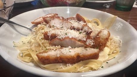 We went to Olive Garden for the first time to take on their $13.99 never-ending pasta deal and tapped out early