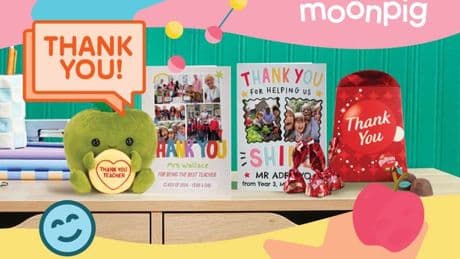FREE ‘Thank You Teacher!’ card for every reader with Moonpig includes free delivery