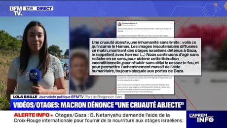 "Une cruauté abjecte, une inhumanité sans limite": la réaction d'Emmanuel Macron à la publication de vidéos d'otages israéliens retenus par le Hamas
