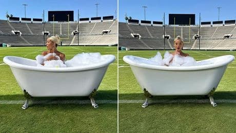 Livvy Dunne stuns fans as she strips completely naked for bathtub photoshoot inside the Rose Bowl