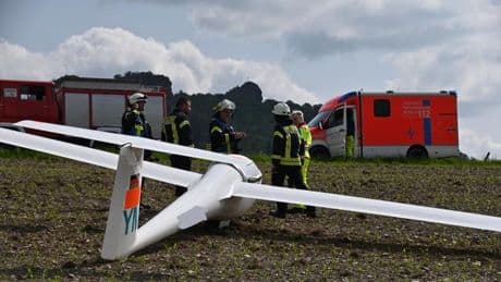Thermik fehlte: Ein Segelflieger im Feld