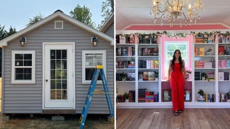 A couple transformed a simple shed into a cozy library. The 'escape from reality' cost more than $18,000.