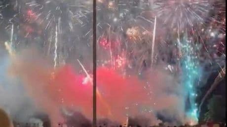 Los fuegos artificiales de anoche en Pamplona se redujeron a una traca final por un fallo técnico