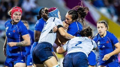 Coupe du monde féminine de rugby : «On sait qu’on en a encore sous la pédale», rassure le staff des Bleues