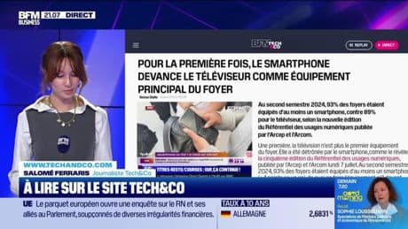 À lire sur le site Tech&Co : Pour la première fois, le smartphone devance le téléviseur comme équipement principal du foyer, par Salomé Ferraris - 08/07