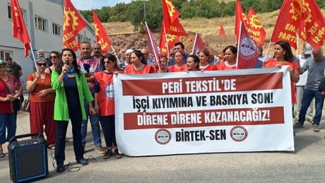 Peri Tekstil işçilerine ziyaret | Sevda Karaca: İş, ekmek, özgürlük istiyoruz sesini büyütelim