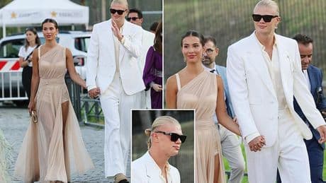 Erling Haaland's Roman Holiday: Man City forward and stunning girlfriend Isabel Johansen attend star-studded Dolce & Gabbana Alta Moda show