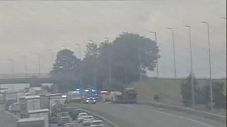 M6 crash leaves driver with 'serious injuries' and vehicle fire as motorway closed