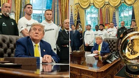 Donald Trump stuns soccer players with dig at trans athletes during their White House visit