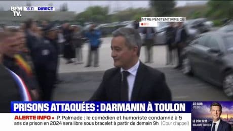 Attaques coordonnées contre des prisons: Gérald Darmanin arrive au centre pénitentiaire de Toulon
