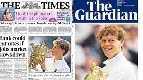 Sinner incoronato dai quotidiani, il New York Times: «Spietato». The Guardian: «Il leone che torna a ruggire», El Pais: «Ingiocabile»