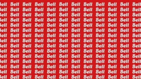 Everyone can see ‘Bell’ but only those with a high IQ can spot the word ‘Ball’ in under 8 seconds