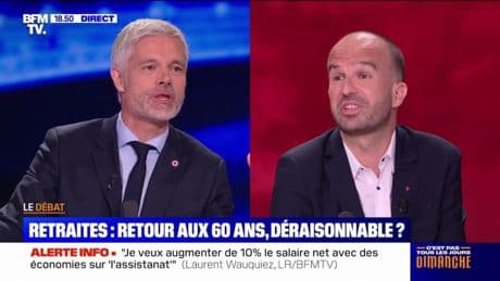Retraites : Manuel Bompard (LFI) estime "qu'il y a des pays en Europe qui ont la retraite à 60 ans", Laurent Wauquiez (LR) assure que cette proposition, "c'est la faillite"