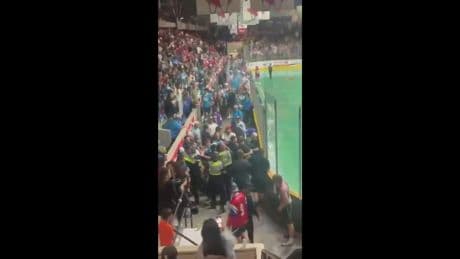 Video captures brawl between lacrosse fans at game 3 of Mann Cup in New West