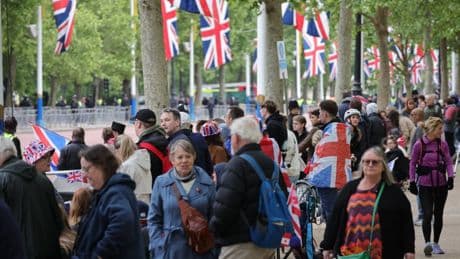 Thousands line The Mall for VE Day parade with Princess Kate and kids to arrive