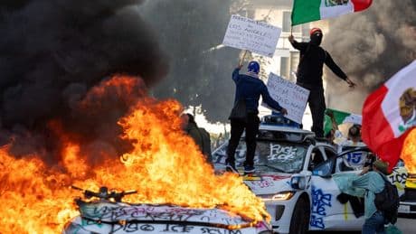 Waymo vehicles are being set ablaze at anti-ICE protests