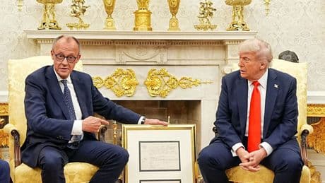 Antrittsbesuch in Washington: Merz bei Trump: Warmer Empfang für den Kanzler