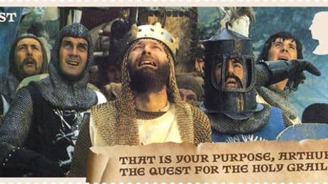 Monty Python: Royal Mail veröffentlicht Briefmarken mit Szenen aus »Ritter der Kokosnuss«