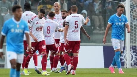 <p>Il Napoli di Conte ko contro il Brest: palo De Bruyne, non basta il gol di Lucca</p>