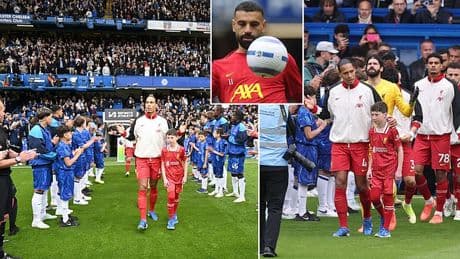 Liverpool are given guard of honour by Chelsea after sealing historic league title - but Arne Slot's side are BOOED by Blues fans at Stamford Bridge