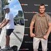 Wild moment Rob Gronkowski suffers road rage after near miss with overzealous fan