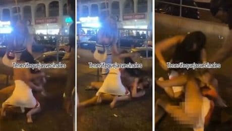 Shame in Canary Islands as British women brawl in Tenerife street
