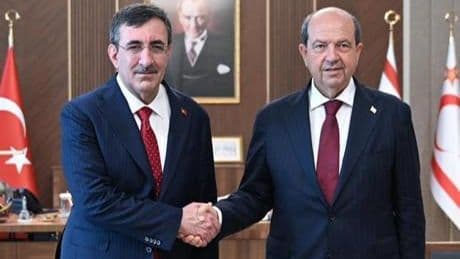 Cumhurbaşkanı Yardımcısı Cevdet Yılmaz, KKTC Cumhurbaşkanı Ersin Tatar ile görüştü