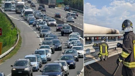 A1, code di 10 km per la cisterna di Gpl in fiamme: ancora chiuso il tratto tra Orvieto e la diramazione Roma Nord