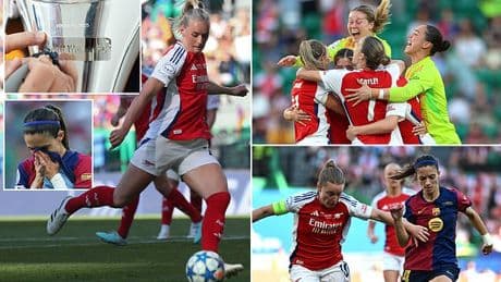 Arsenal Women 1-0 Barcelona Women: Substitute Stina Blackstenius scores only goal as Arsenal win Champions League for the first time in 18 years