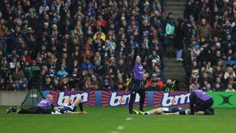 Scotland vs Ireland hit with huge delay as star stretchered off after sickening clash with own team-mate in Six Nations