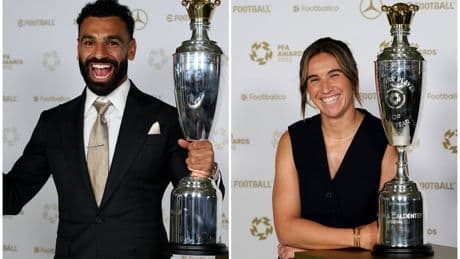 PFA Player of the Year: Liverpool forward Mohamed Salah and Arsenal's Mariona Caldentey honoured