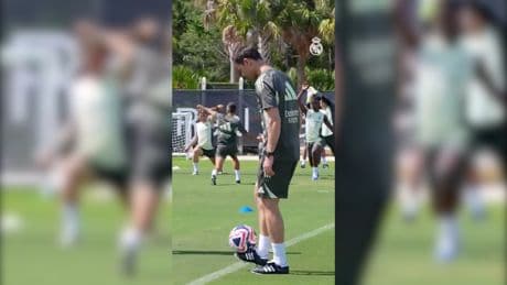 Real Madrid antrenman yaparken o sırada Xabi Alonso